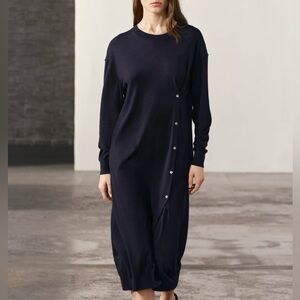 NWT Zara Oversized Navy Long Sleeve Sweater Dress